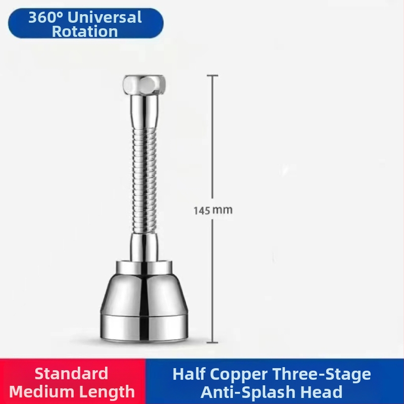 Predĺženie kuchynskej batérie s univerzálnym konvertorom, 304 nerezová oceľ, elektroplátované, ručné inštalácie, model Semi-Copper