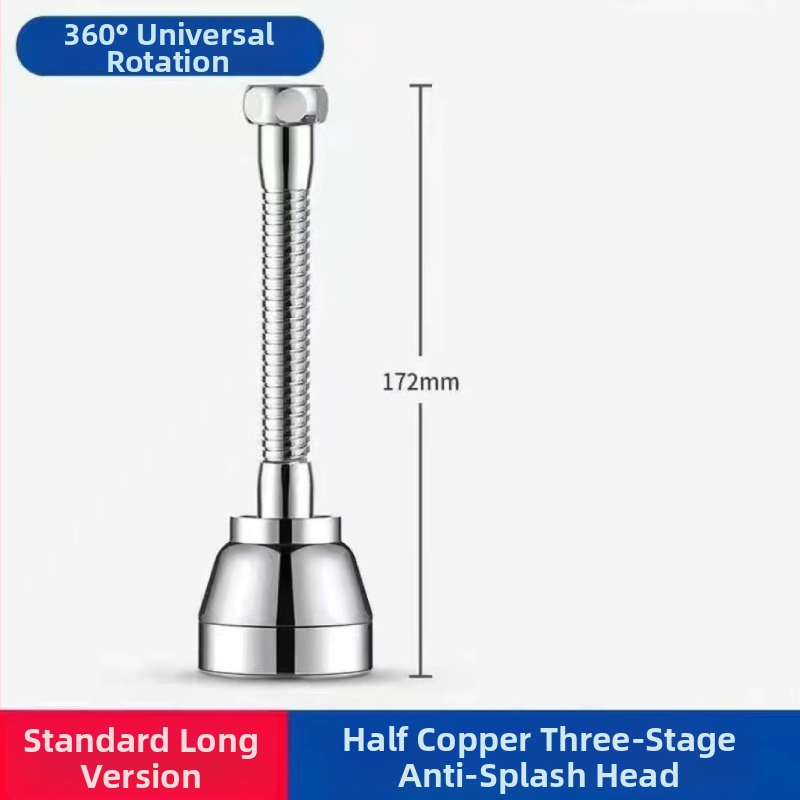 Predĺženie kuchynskej batérie s univerzálnym konvertorom, 304 nerezová oceľ, elektroplátované, ručné inštalácie, model Semi-Copper
