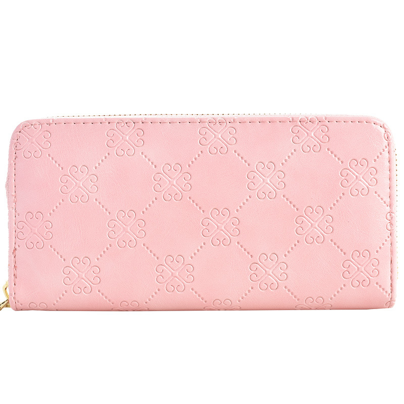 PU bőrből készült női hosszú pénztárca-klotch két cipzárral, nagy kapacitás, dupla zseb a telefon számára, csuklópánttal