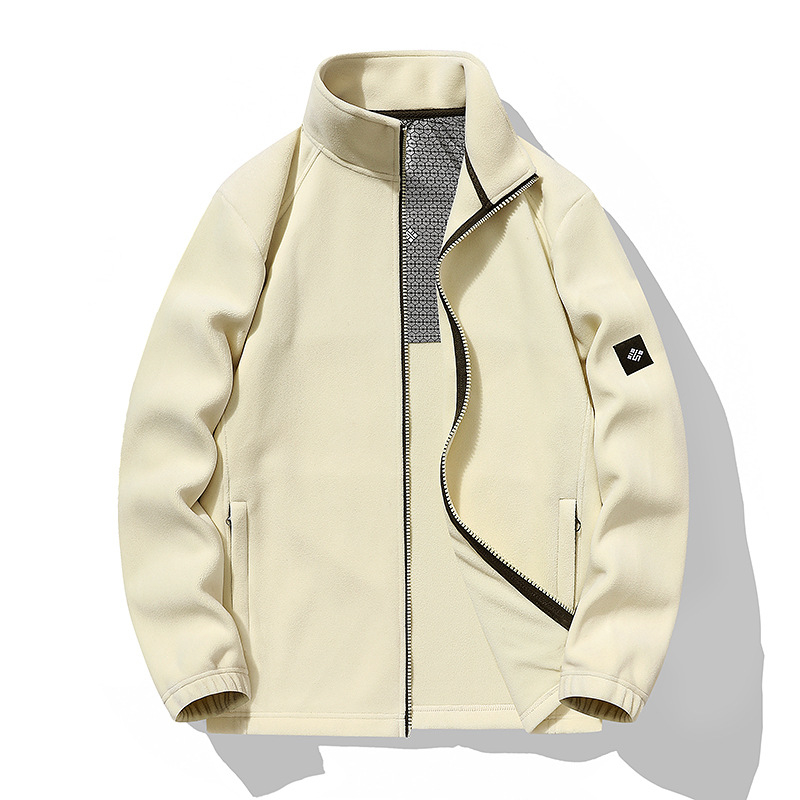 Polár fleece kardigán - polár anyag, uniszex, kapucni nélküli, bélés nélküli, egyszínű, melegen tart, túrázáshoz és kempingezéshez