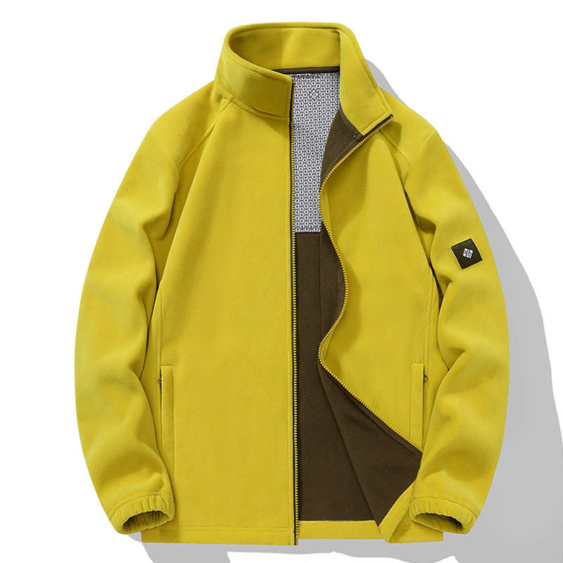 Polár fleece kardigán - polár anyag, uniszex, kapucni nélküli, bélés nélküli, egyszínű, melegen tart, túrázáshoz és kempingezéshez