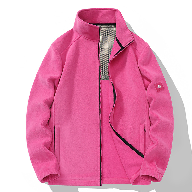 Polár fleece kardigán - polár anyag, uniszex, kapucni nélküli, bélés nélküli, egyszínű, melegen tart, túrázáshoz és kempingezéshez