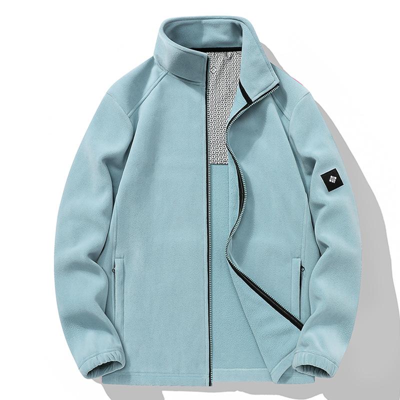 Polár fleece kardigán - polár anyag, uniszex, kapucni nélküli, bélés nélküli, egyszínű, melegen tart, túrázáshoz és kempingezéshez