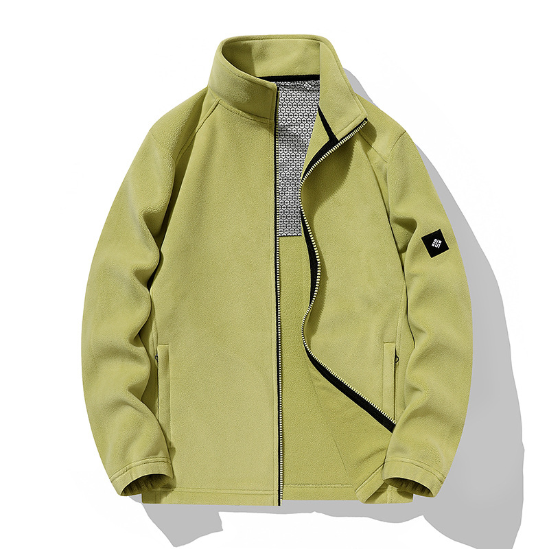 Polár fleece kardigán - polár anyag, uniszex, kapucni nélküli, bélés nélküli, egyszínű, melegen tart, túrázáshoz és kempingezéshez