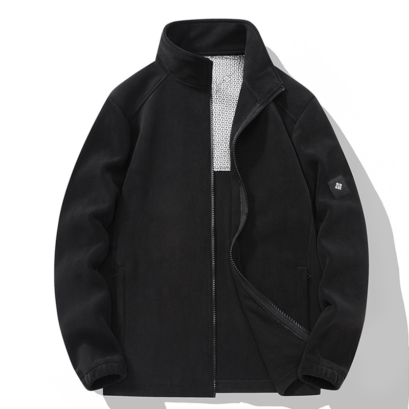 Polár fleece kardigán - polár anyag, uniszex, kapucni nélküli, bélés nélküli, egyszínű, melegen tart, túrázáshoz és kempingezéshez