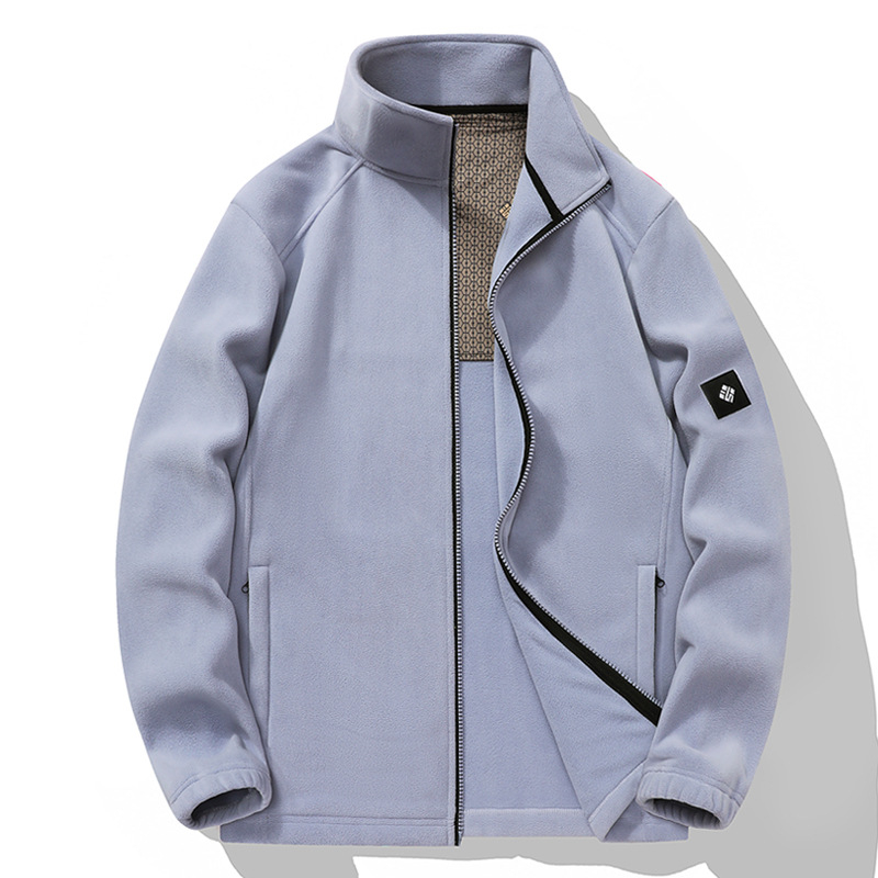 Polár fleece kardigán - polár anyag, uniszex, kapucni nélküli, bélés nélküli, egyszínű, melegen tart, túrázáshoz és kempingezéshez