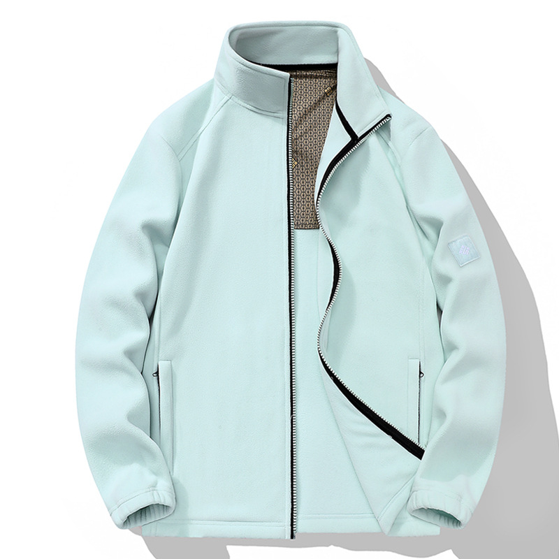 Polár fleece kardigán - polár anyag, uniszex, kapucni nélküli, bélés nélküli, egyszínű, melegen tart, túrázáshoz és kempingezéshez