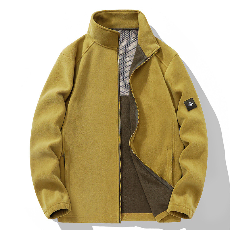 Polár fleece kardigán - polár anyag, uniszex, kapucni nélküli, bélés nélküli, egyszínű, melegen tart, túrázáshoz és kempingezéshez