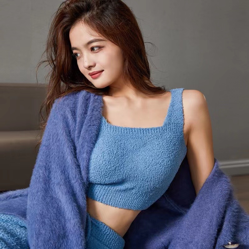 Vesta caldă din velur pentru femei cu sutien încorporat și pernă pentru bust, pulover, 100% poliester, respirabil