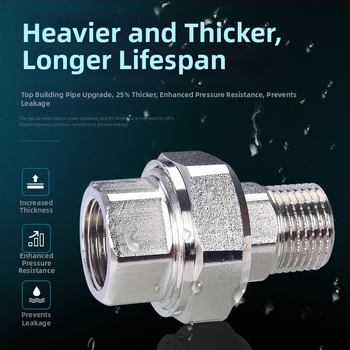 Závitový spoj s dvojitým vonkajším závitom, vnútorné a vonkajšie závity, 1 palec, vodný delič