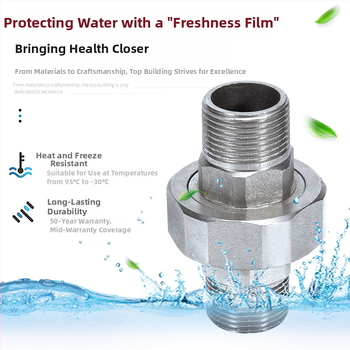 Závitový spoj s dvojitým vonkajším závitom, vnútorné a vonkajšie závity, 1 palec, vodný delič