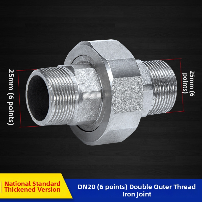 Závitový spoj s dvojitým vonkajším závitom, vnútorné a vonkajšie závity, 1 palec, vodný delič