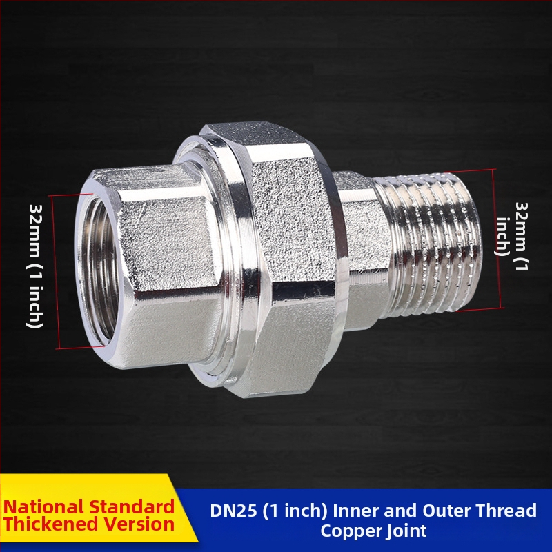 Závitový spoj s dvojitým vonkajším závitom, vnútorné a vonkajšie závity, 1 palec, vodný delič