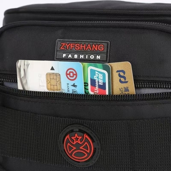 Ανδρική τσάντα μέσης, νάιλον, αδιάβροχη, μονόχρωμη, επένδυση πολυεστέρα