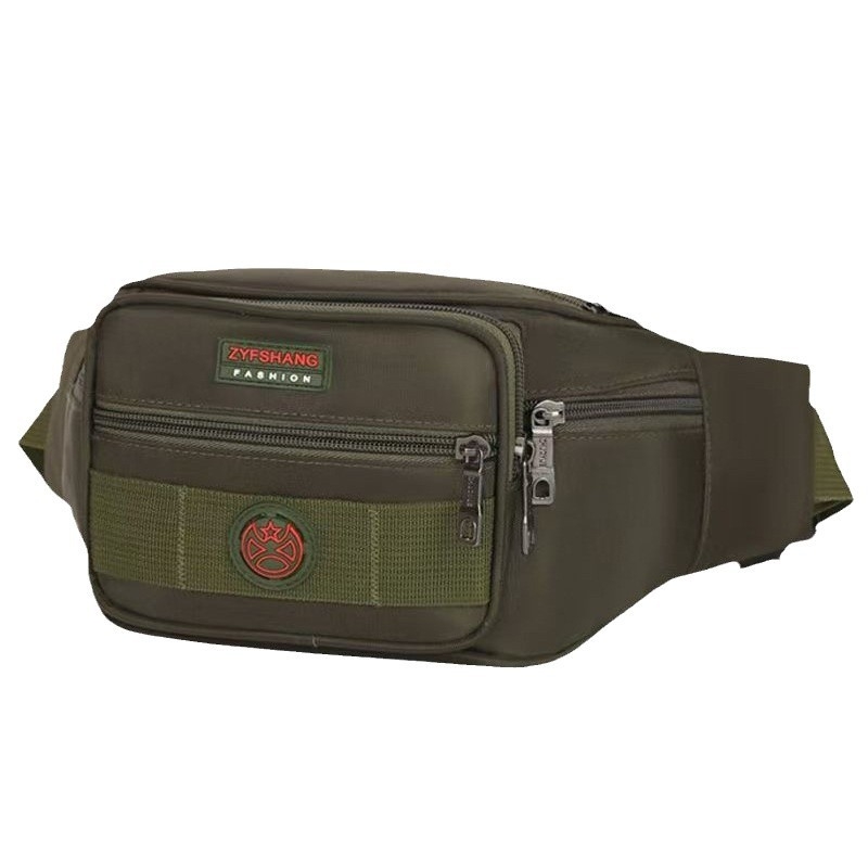 Ανδρική τσάντα μέσης, νάιλον, αδιάβροχη, μονόχρωμη, επένδυση πολυεστέρα