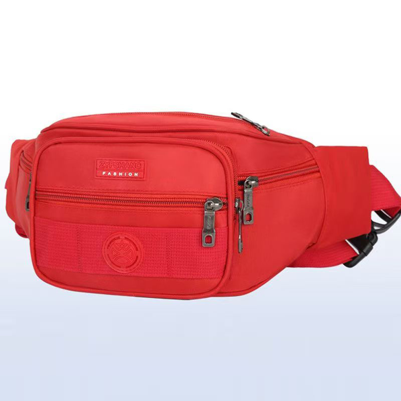 Ανδρική τσάντα μέσης, νάιλον, αδιάβροχη, μονόχρωμη, επένδυση πολυεστέρα