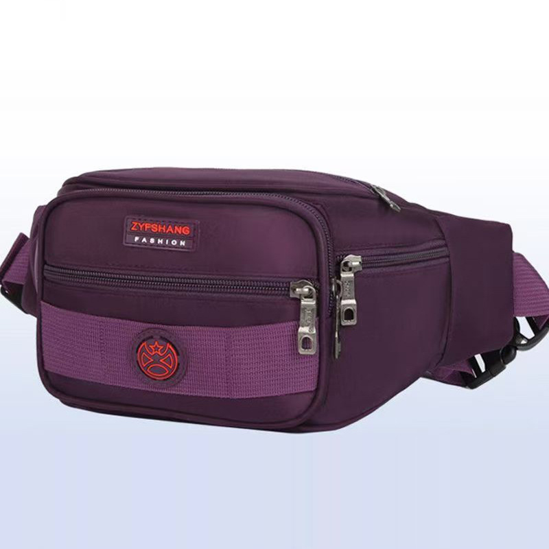 Ανδρική τσάντα μέσης, νάιλον, αδιάβροχη, μονόχρωμη, επένδυση πολυεστέρα