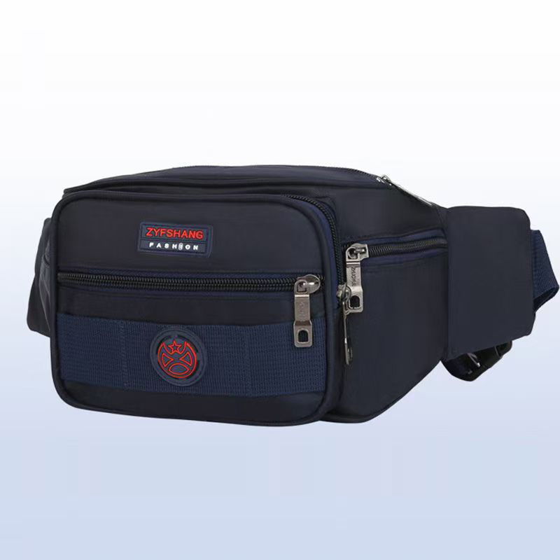 Ανδρική τσάντα μέσης, νάιλον, αδιάβροχη, μονόχρωμη, επένδυση πολυεστέρα