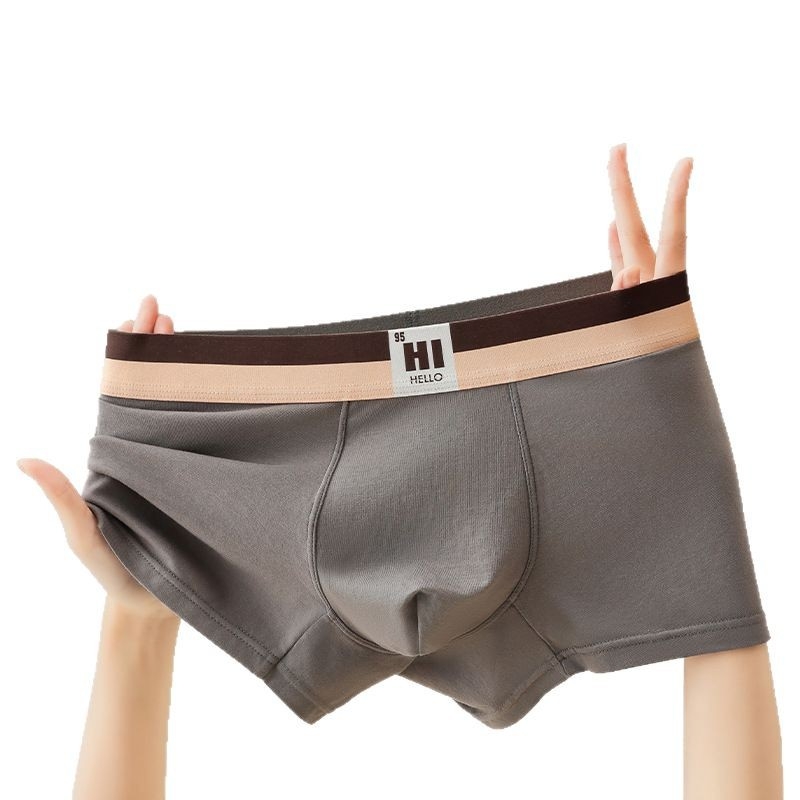 Férfi pamut boxer brief, 95–100% pamut, középmagas derekú, kötött anyag, egyszínű modell, sportos alsónemű