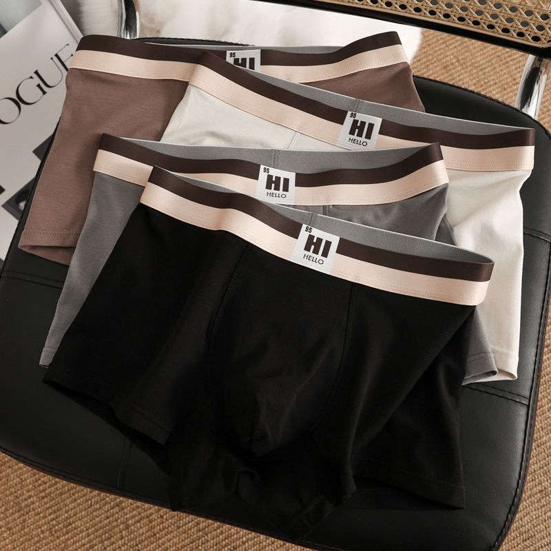 Férfi pamut boxer brief, 95–100% pamut, középmagas derekú, kötött anyag, egyszínű modell, sportos alsónemű