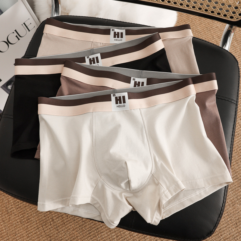 Férfi pamut boxer brief, 95–100% pamut, középmagas derekú, kötött anyag, egyszínű modell, sportos alsónemű