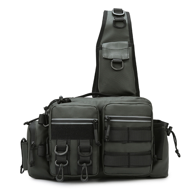 Ανδρικό Τσαντάκι Μέσης – Πολυλειτουργική Τακτική Τσάντα για Ψάρεμα, Αναπνεύσιμο Νάιλον, Αδιάβροχη Εσωτερική Επένδυση Πολυεστέρα, Στυλ Αναψυχής Ταξιδιού