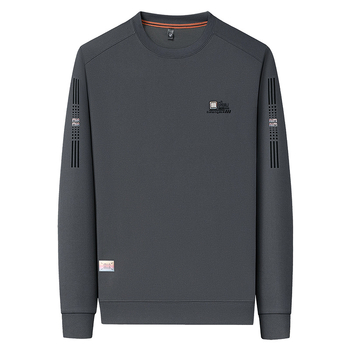 Jacquardový bavlneno-zmesový pulóver, voľný strih, okrúhly výstrih, dlhé rukávy, na jar a jeseň