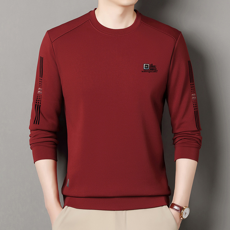 Jacquardový bavlneno-zmesový pulóver, voľný strih, okrúhly výstrih, dlhé rukávy, na jar a jeseň