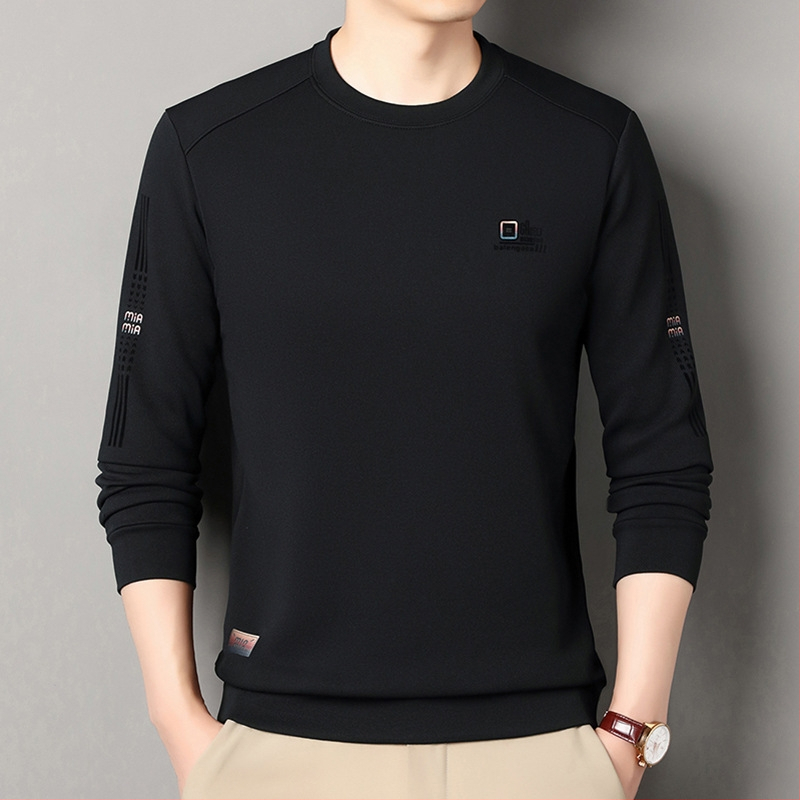 Jacquardový bavlneno-zmesový pulóver, voľný strih, okrúhly výstrih, dlhé rukávy, na jar a jeseň