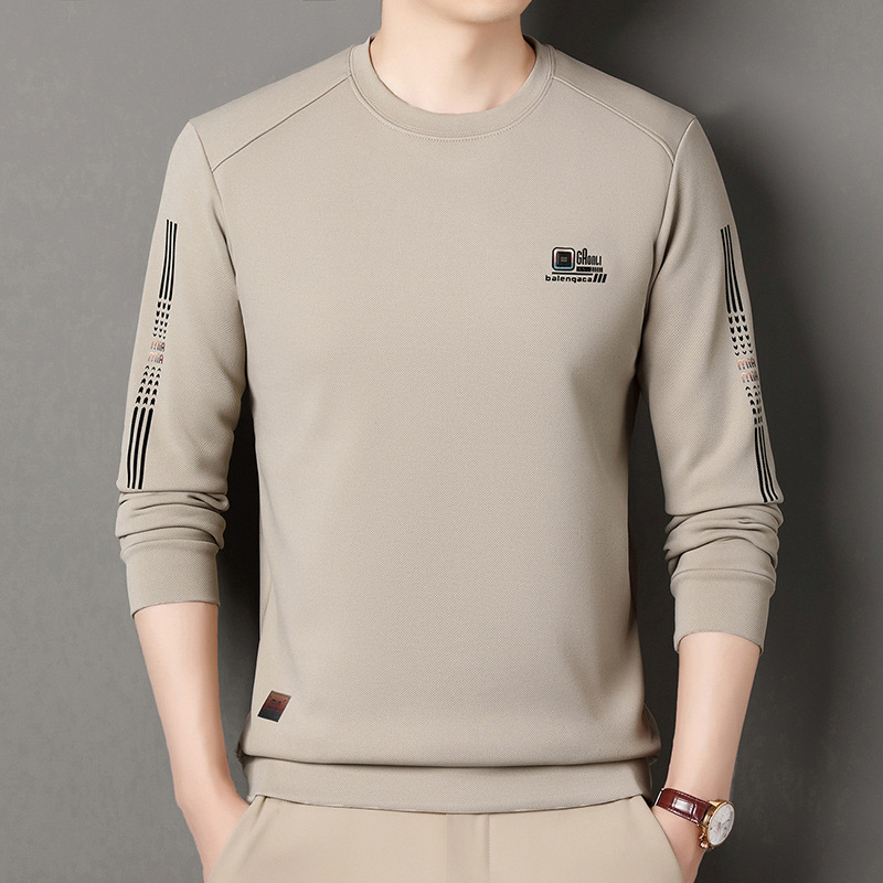 Jacquardový bavlneno-zmesový pulóver, voľný strih, okrúhly výstrih, dlhé rukávy, na jar a jeseň