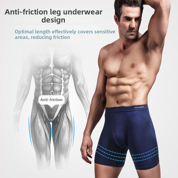 Férfi sportos boxer briefs hosszú lábbal, dörzsálló, gyorsan száradó, 90–95% viszkóz