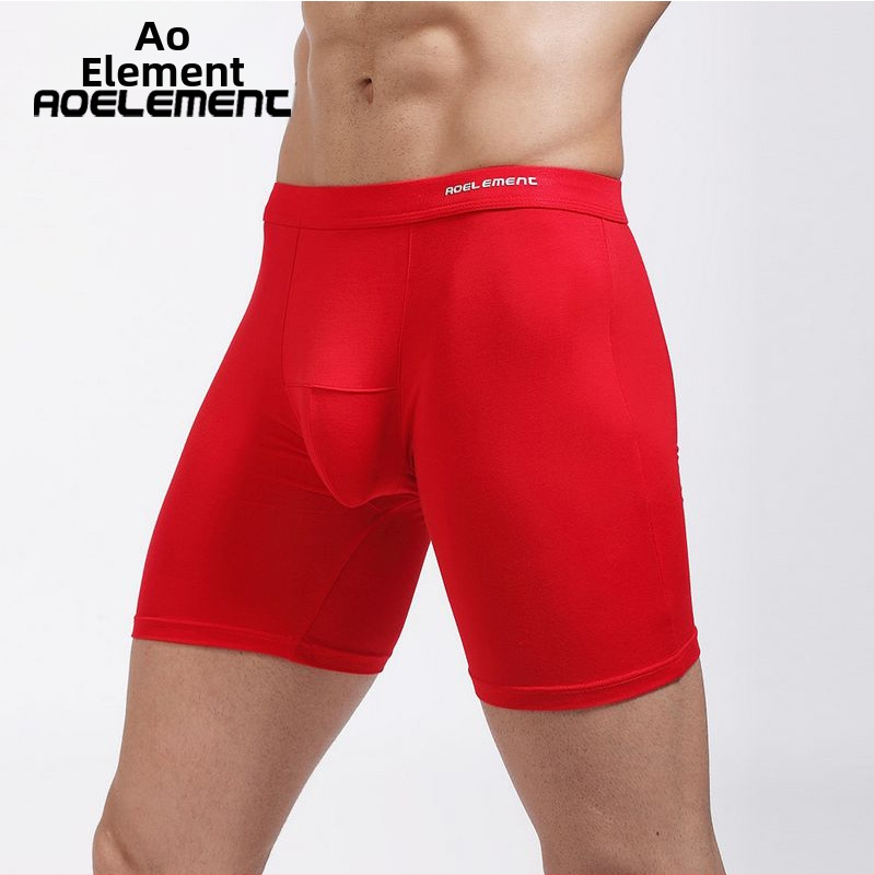Férfi sportos boxer briefs hosszú lábbal, dörzsálló, gyorsan száradó, 90–95% viszkóz