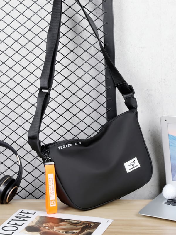 Muška crossbody torba, PU koža, gradska jednostavnost, velika kapaciteta, jednobojna, poliester podstava