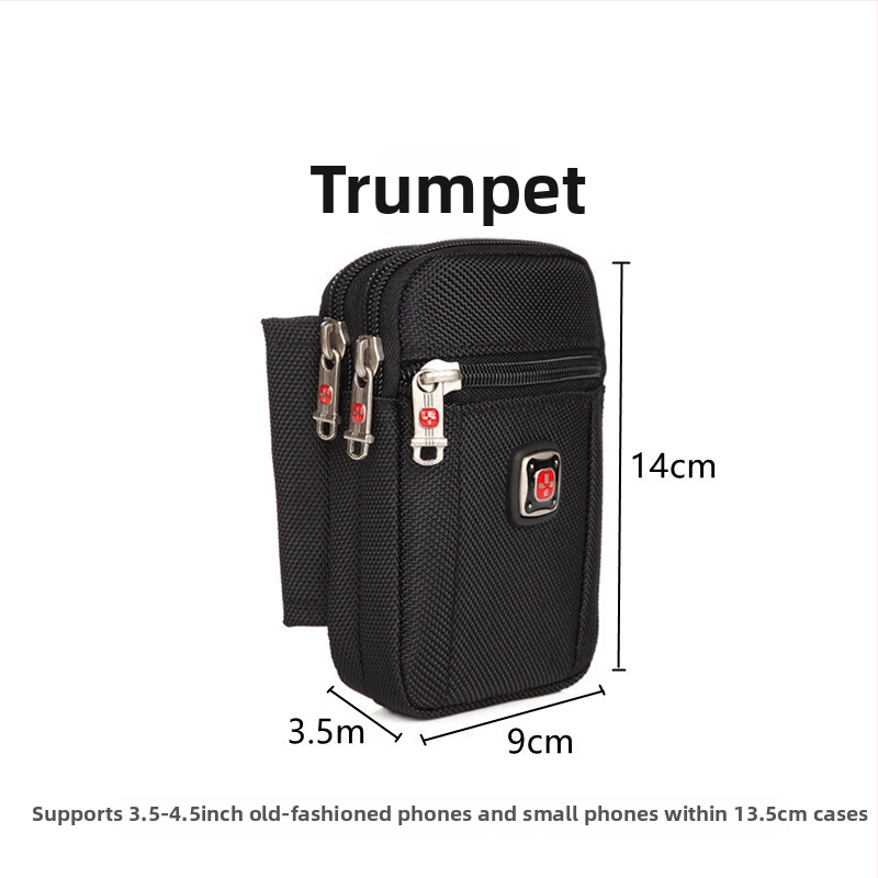 Férfi Oxford anyagú telefon táska cipzárral, függőleges négyszögletes formájú, utcai stílus