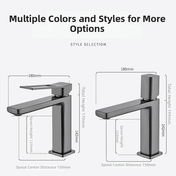 Meďový miešací kohútik na umývadlo, namontovaný na doske, keramická kartušová vložka, jednoručný, 0-99°C, 0,8 MPa