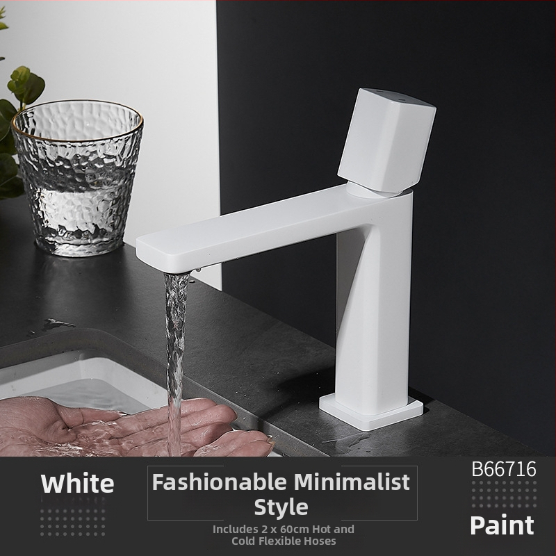 Meďový miešací kohútik na umývadlo, namontovaný na doske, keramická kartušová vložka, jednoručný, 0-99°C, 0,8 MPa