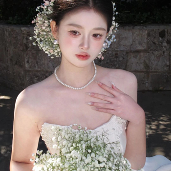 Лиу Йифей вдъхновено девет реда изкуствени цветя Baby’s Breath — аксесоар за коса, етно стил, текстилна флорална украса, персонализирано