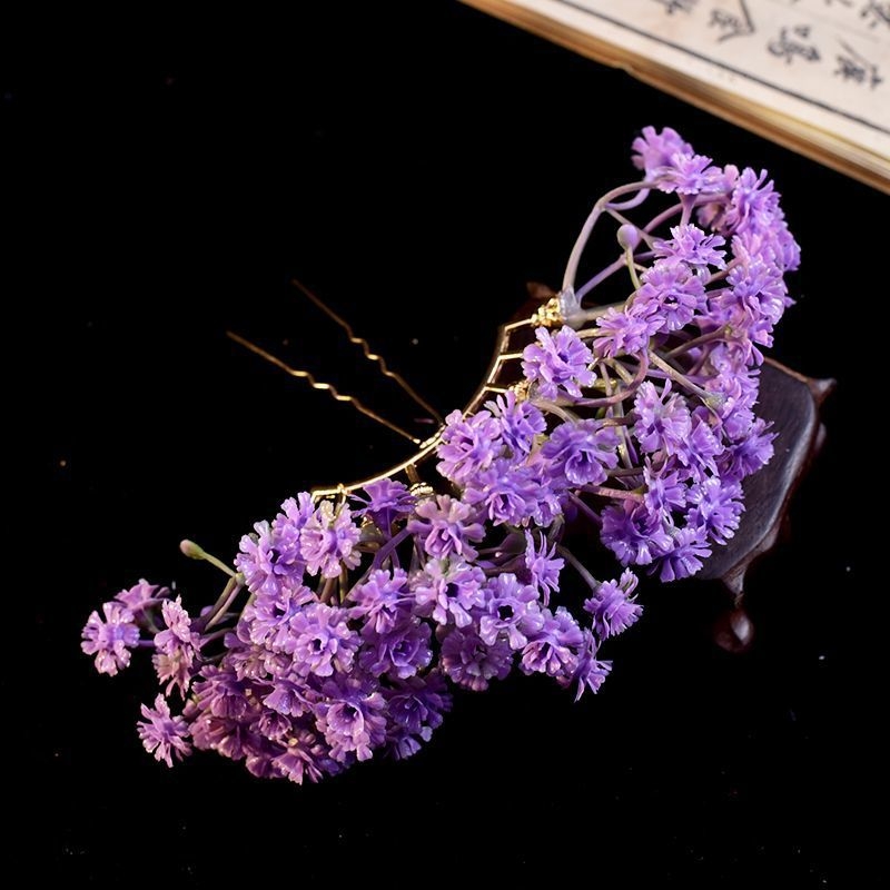 Лиу Йифей вдъхновено девет реда изкуствени цветя Baby’s Breath — аксесоар за коса, етно стил, текстилна флорална украса, персонализирано