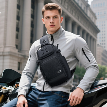 Ozuko pánska chest bag crossbody — nepremokavá Oxford látka, veľká kapacita, viac priehradiek, mestský štýl