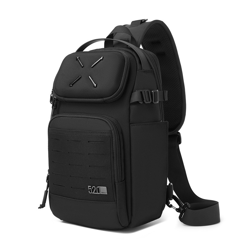 Ozuko pánska chest bag crossbody — nepremokavá Oxford látka, veľká kapacita, viac priehradiek, mestský štýl