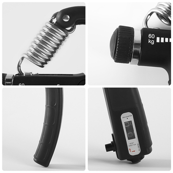 Állítható gumírozott fogás-erősítő, hordozható, ellenállás 5–60 kg, PP+TPE