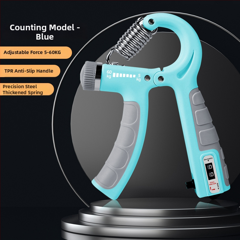 Állítható gumírozott fogás-erősítő, hordozható, ellenállás 5–60 kg, PP+TPE