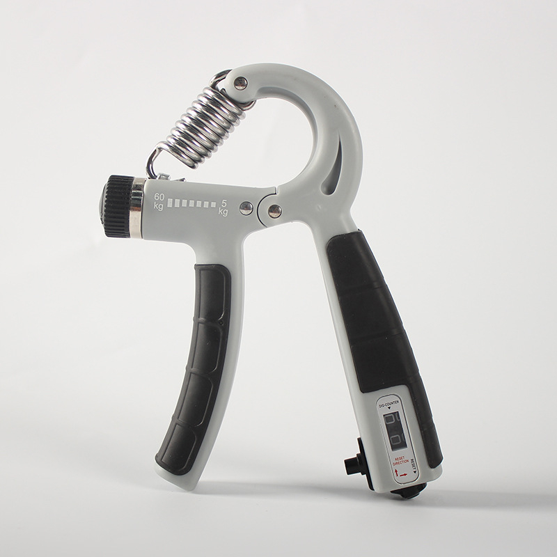 Állítható gumírozott fogás-erősítő, hordozható, ellenállás 5–60 kg, PP+TPE