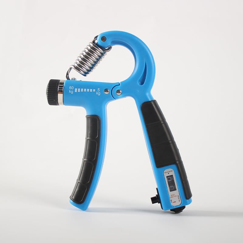 Állítható gumírozott fogás-erősítő, hordozható, ellenállás 5–60 kg, PP+TPE