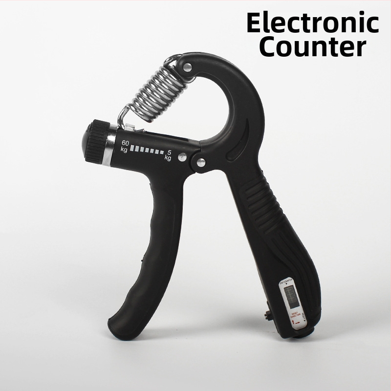 Állítható gumírozott fogás-erősítő, hordozható, ellenállás 5–60 kg, PP+TPE