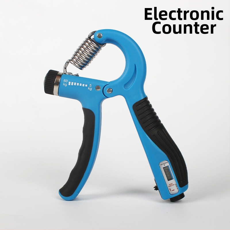 Állítható gumírozott fogás-erősítő, hordozható, ellenállás 5–60 kg, PP+TPE