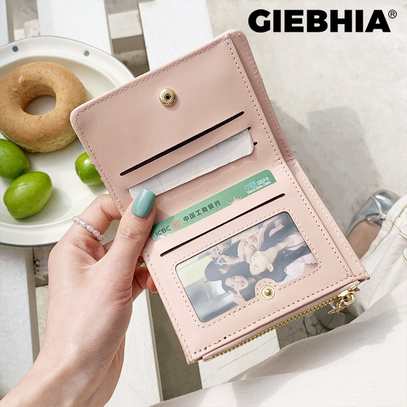 Giebhia Ženski novčanik – Korejskog stila mini držač kartica, višenamjenski, tanak, PU materijal, poliester podstava, proširenje