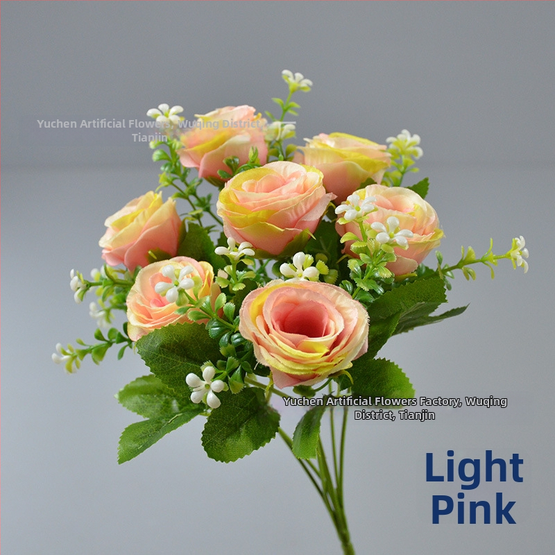 Yu Chen selyem rózsa csokor — mesterséges rózsák, stilizált szárak injekciós öntéssel