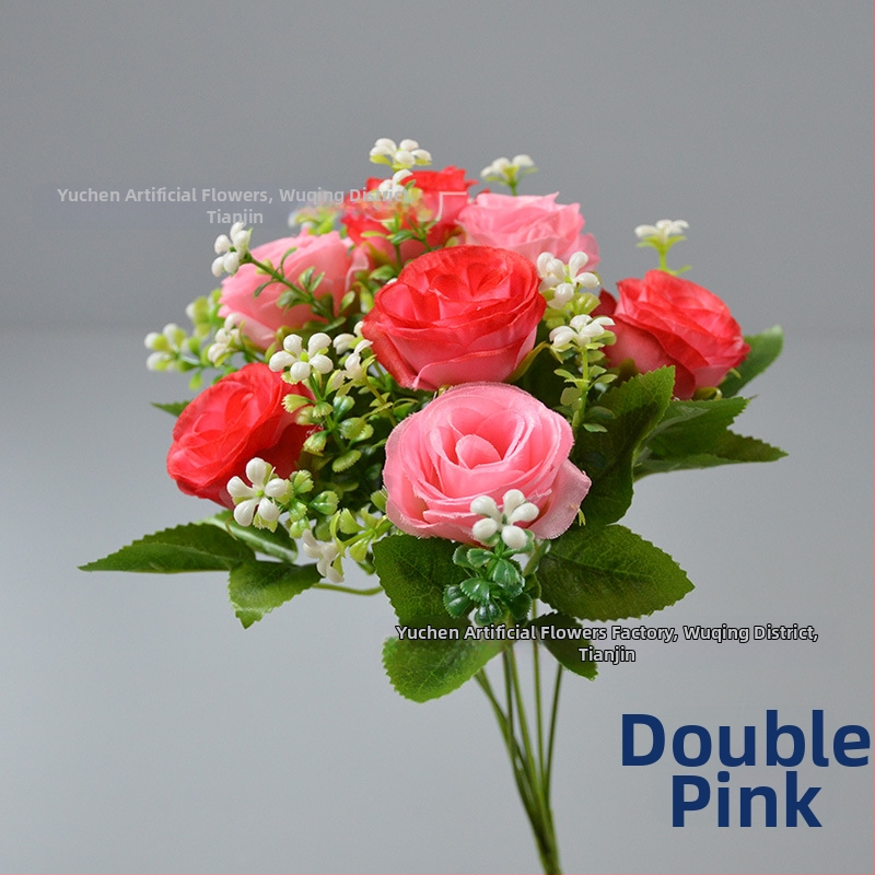 Yu Chen selyem rózsa csokor — mesterséges rózsák, stilizált szárak injekciós öntéssel