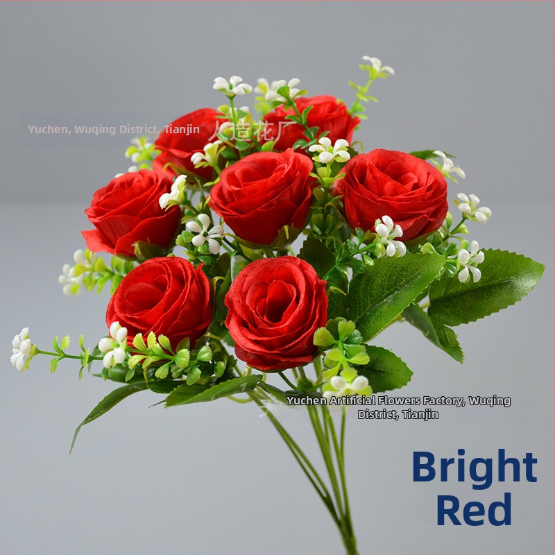 Yu Chen selyem rózsa csokor — mesterséges rózsák, stilizált szárak injekciós öntéssel